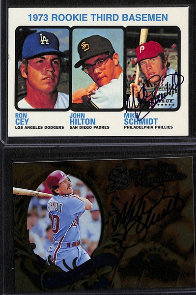 Lot of (5) Mike Schmidt Autograph Cards from Donruss, Upper Deck, Topps