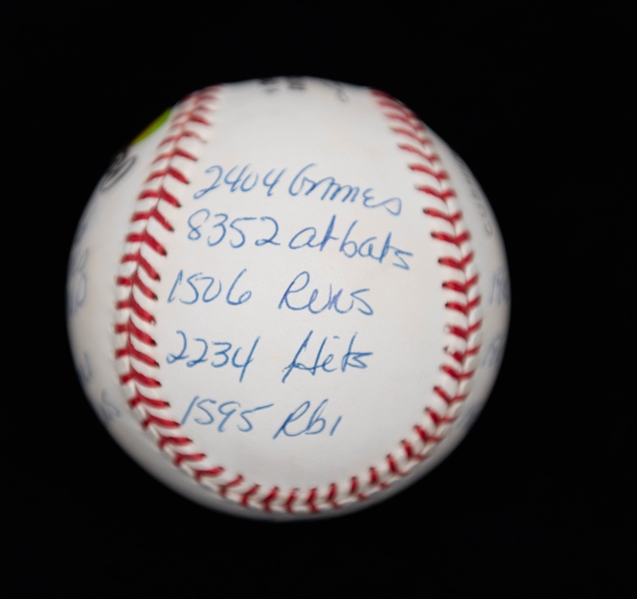 Mike Schmidt Signed Stat Ball on Official National League Baseball + (JSA Auction Letter)