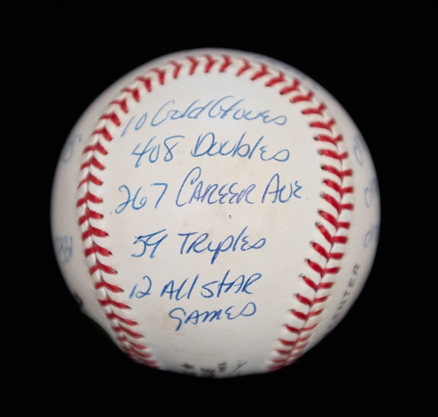 Mike Schmidt Signed Stat Ball on Official National League Baseball + (JSA Auction Letter)