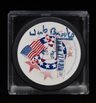 Herb Brooks Signed "Miracle on Ice" Hockey Puck + (JSA Auction Letter)