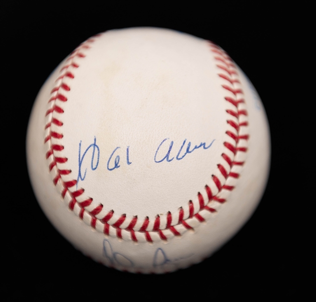 Signed Official American League Baseball w. Hank Aaron, Nolan Ryan, Rickey Henderson, Pete Rose + (JSA Auction Letter)