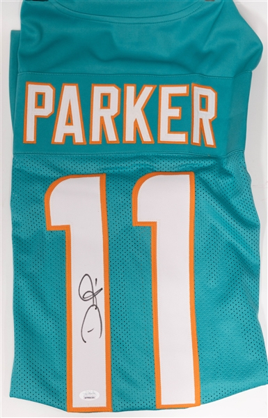 Lot of (4) Autographed Custom Miami Dolphins Football Jerseys inc. Devante Parker, Jay Ajayi, Chase Edmonds & Myles Gaskin (JSA Witnessed)