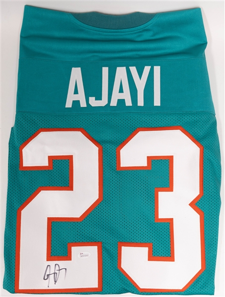 Lot of (4) Autographed Custom Miami Dolphins Football Jerseys inc. Devante Parker, Jay Ajayi, Chase Edmonds & Myles Gaskin (JSA Witnessed)