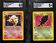 (2) 2002 1st Edition Pokemon Neo Destiny Holos inc. Light Arcanine SGC 6 & Shining Celebi SGC 5