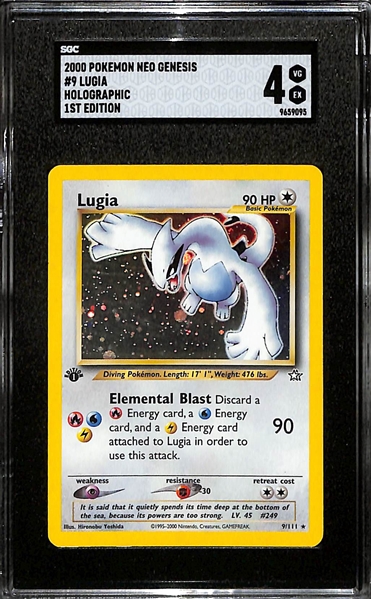 2000 1st Edition Pokemon Neo Genesis #9 Lugia Holo SGC 4