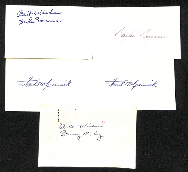 Lot of (500+) Signed Baseball Index Cards inc. Stanley Coveleski, Wade Boggs, Bill Pierce, Red Barber, Dutch Leonard, Herb Pruett,  + (JSA Auction Letter)