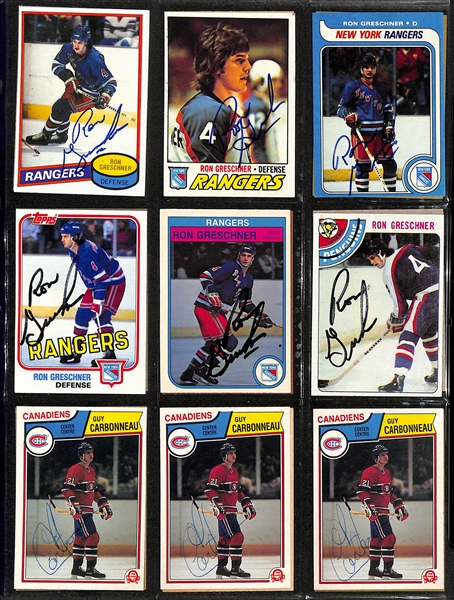 Lot of (300+) Signed Hockey Cards inc. Bob Gainey, Ron Duguay, Dave Keon, Denis Savard, Michel Goulet, Guy Carbanneau, Gerry Cheevers, Ron Francis, + (JSA Auction Letter)