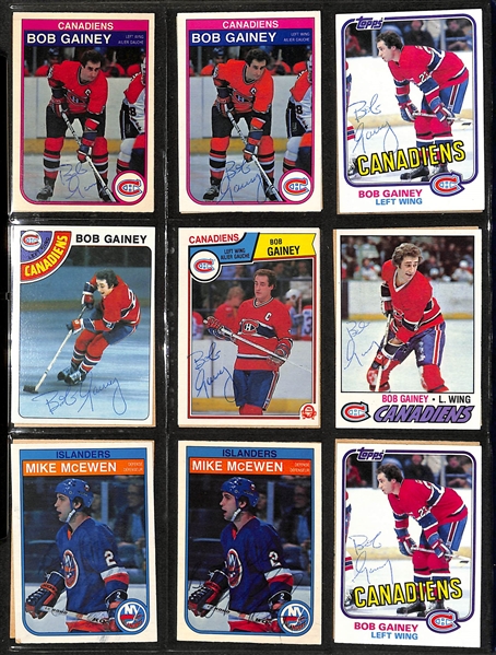 Lot of (300+) Signed Hockey Cards inc. Bob Gainey, Ron Duguay, Dave Keon, Denis Savard, Michel Goulet, Guy Carbanneau, Gerry Cheevers, Ron Francis, + (JSA Auction Letter)