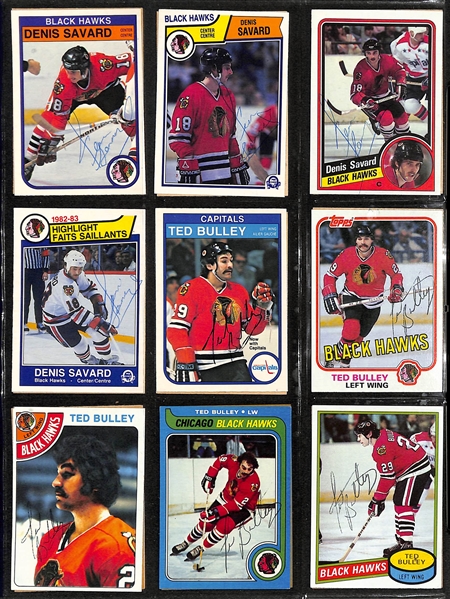 Lot of (300+) Signed Hockey Cards inc. Bob Gainey, Ron Duguay, Dave Keon, Denis Savard, Michel Goulet, Guy Carbanneau, Gerry Cheevers, Ron Francis, + (JSA Auction Letter)