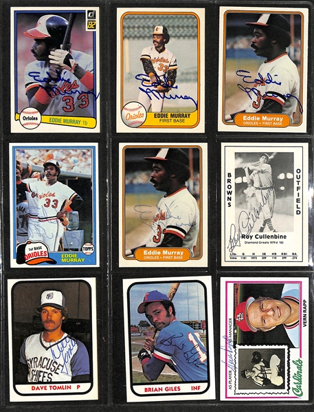 Lot of (325+) Signed Baseball Cards inc. (5) Eddie Murray, (7) Allen Trammell, (2) Dave Parker, (9) Ron Guidry, + (JSA Auction Letter)