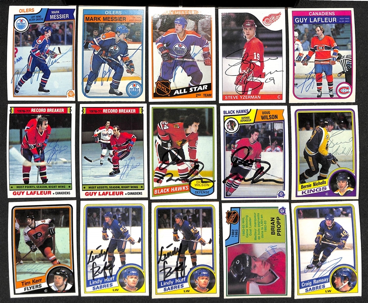 Lot of (350+) Signed Hockey Cards inc. (3) Mark Messier, Steve Yzerman, (3) Guy Lafleur, + (JSA Auction Letter)