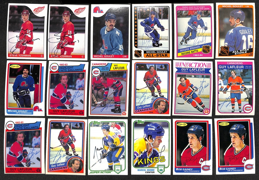 Lot of (350+) Signed Hockey Cards inc. (2) Steve Yzerman, (5) Michael Goulet, (7) Guy Lafleur, + (JSA Auction Letter)