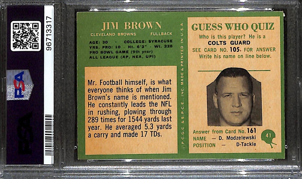 1966 Philadelphia Jim Brown #41 Graded PSA 5