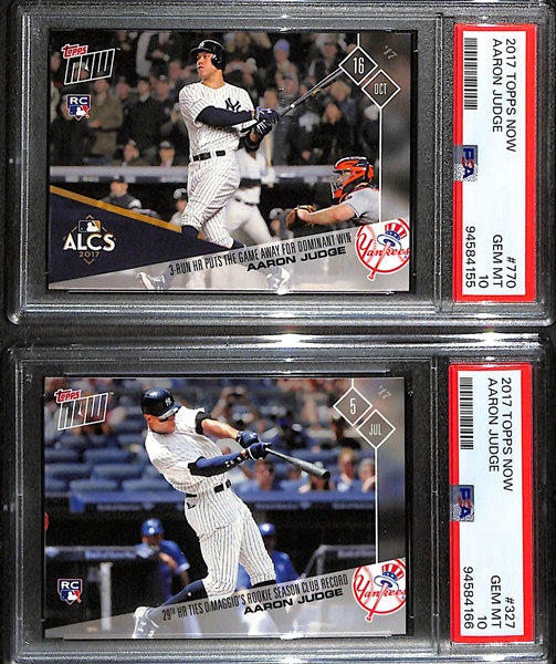 (2) 2017 Aaron Judge Topps Now Aaron Judge Rookie Cards - Both Graded PSA 10 Gem Mint!