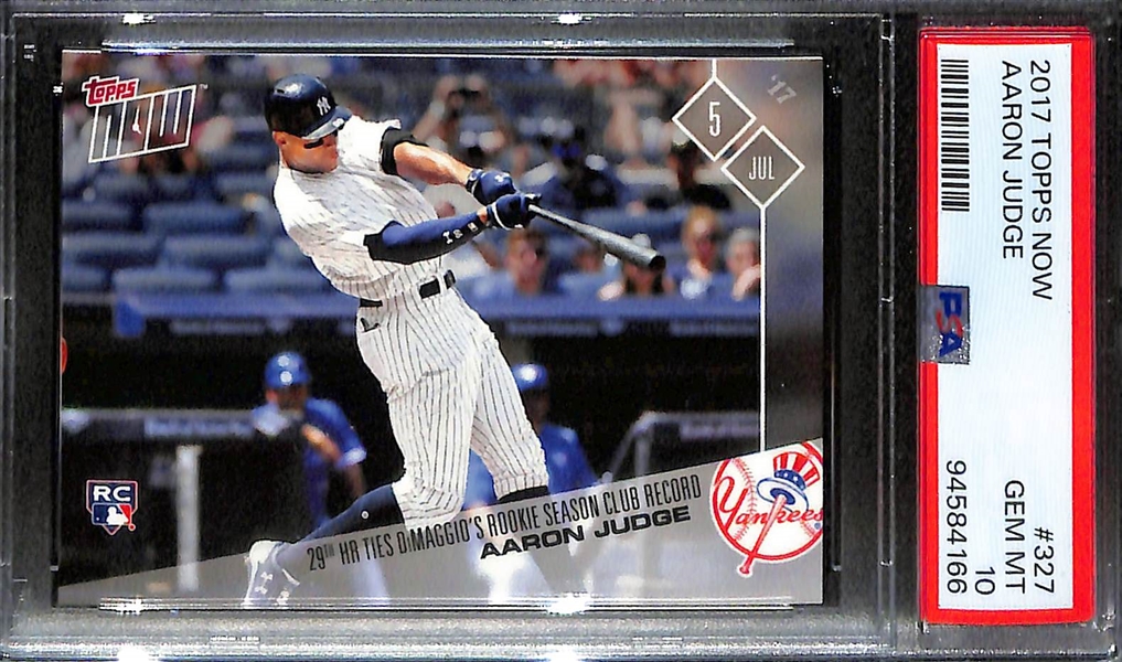 (2) 2017 Aaron Judge Topps Now Aaron Judge Rookie Cards - Both Graded PSA 10 Gem Mint!