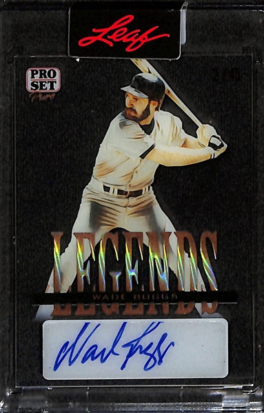 (3) 2023 Leaf Pro Set Pure Baseball Autographed Cards - Wade Boggs (#/45), Robin Yount (#/35), & Trevor Hoffman (#/40)