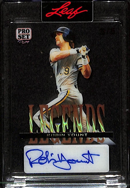 (3) 2023 Leaf Pro Set Pure Baseball Autographed Cards - Wade Boggs (#/45), Robin Yount (#/35), & Trevor Hoffman (#/40)