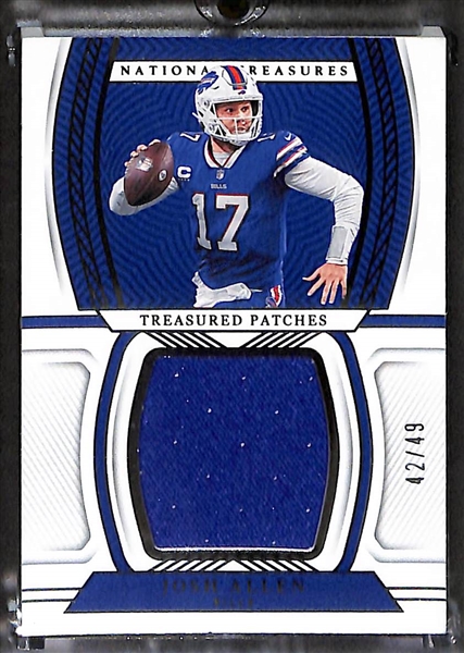 Josh Allen Lot - 2018 Prizm Rookie Introductions Silver Prizm Rookie (BGS 9) & 2022 National Treasures Jersey Relic (#/49)