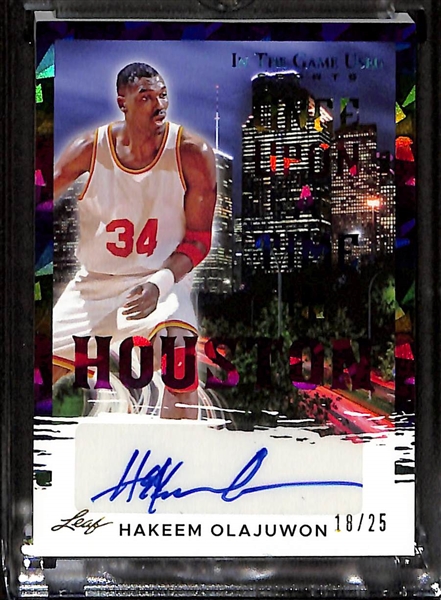 2024 Leaf in the Game Used Sports Autograph Lot - Joe Montana (#2/6) & Hakeem Olajuwon (#18/25)