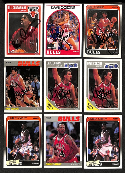 Lot of (60) Signed Basketball Cards inc. (6) Akeem Olajuwon, (4) Bill Cartwright, (5) Dave Corzine, + (JSA Auction Letter)