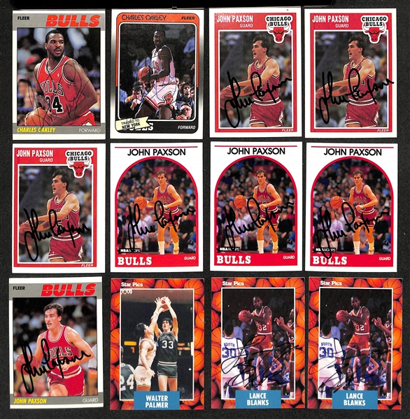 Lot of (60) Signed Basketball Cards inc. (6) Akeem Olajuwon, (4) Bill Cartwright, (5) Dave Corzine, + (JSA Auction Letter)