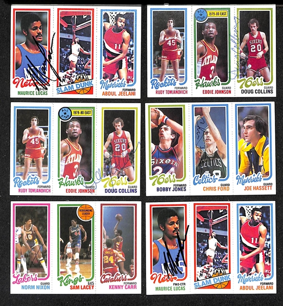 Lot of (60+) Signed 1980s Topps Basketball Cards inc. Gail Goodrich, (2) Wes Unseld, Maurice Lucas, Alex English, David Thompson, + (JSA Auction Letter) 