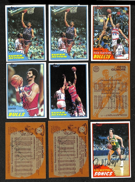 Lot of (65+) Signed 1981-82 Topps Basketball Cards inc. (3) Maurice Lucas, David Thompson, (2) Calvin Murphy, (2) Sidney Moncrief, + (JSA Auction Letter)