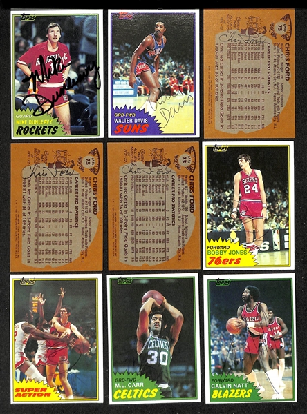 Lot of (65+) Signed 1981-82 Topps Basketball Cards inc. (3) Maurice Lucas, David Thompson, (2) Calvin Murphy, (2) Sidney Moncrief, + (JSA Auction Letter)