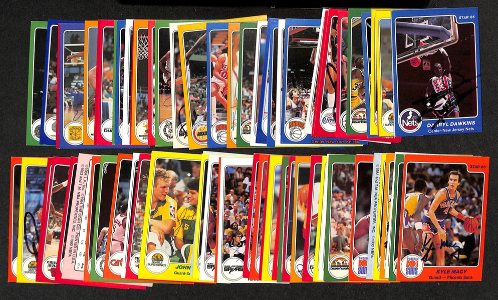 Lot of (75+) Signed 1984-85 Star Basketball Cards inc. Darryl Dawkins, Albert King, Tom Chambers, + (JSA Auction Letter)