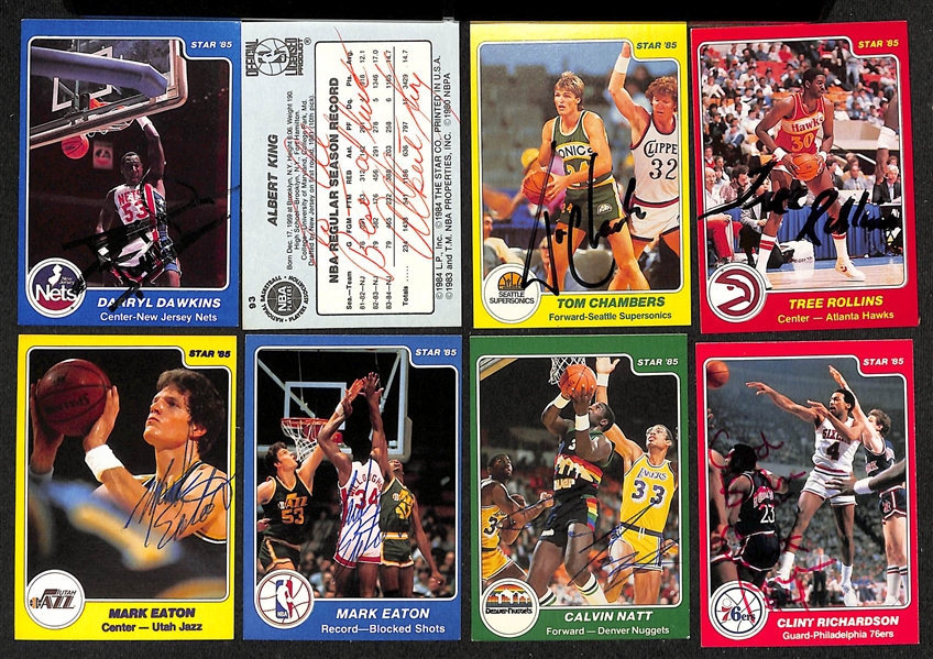 Lot of (75+) Signed 1984-85 Star Basketball Cards inc. Darryl Dawkins, Albert King, Tom Chambers, + (JSA Auction Letter)