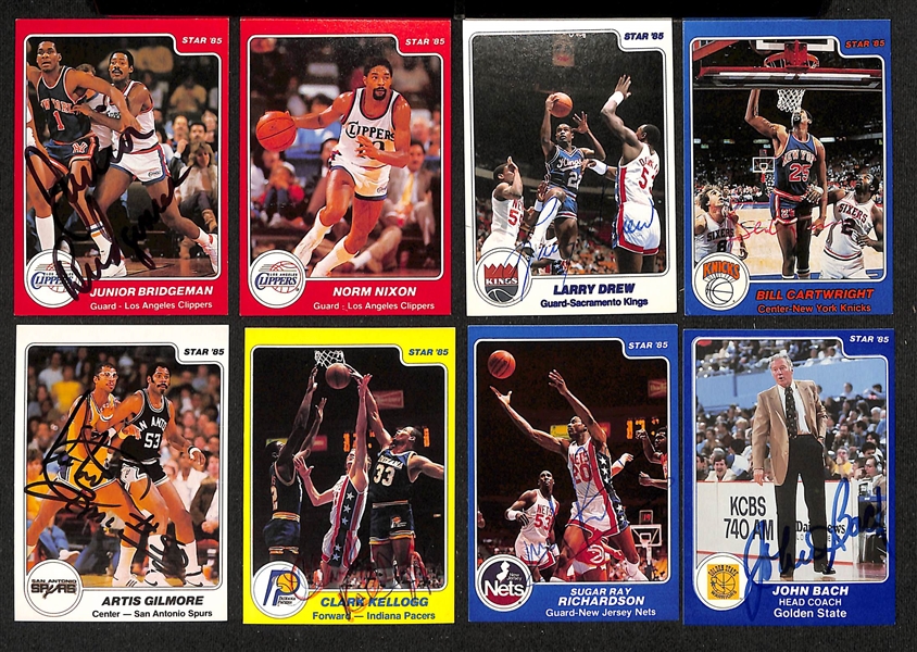 Lot of (75+) Signed 1984-85 Star Basketball Cards inc. Darryl Dawkins, Albert King, Tom Chambers, + (JSA Auction Letter)