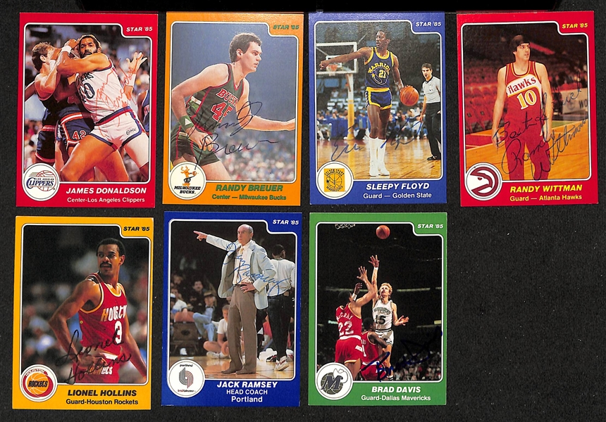 Lot of (75+) Signed 1984-85 Star Basketball Cards inc. Darryl Dawkins, Albert King, Tom Chambers, + (JSA Auction Letter)