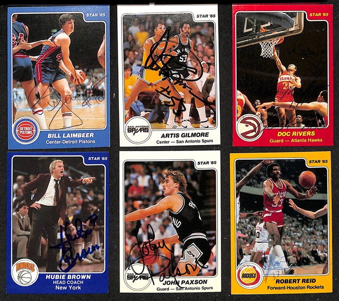 Lot of (85+) Signed 1984-85 Star Basketball Cards inc. Bill Laimbeer, Artis Gilmore, Doc Rivers, Hubie Brown, John Paxson, Robert Reid, + (JSA Auction Letter)