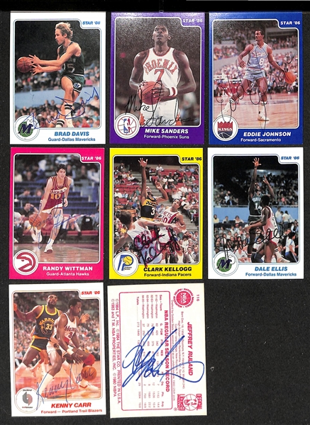 Lot of (50+) Signed 1985-86 Star Basketball Cards inc. Bill Laimbeer, Ralph Sampson, Artis Gilmore, Alex English, Otis Thorpe, + (JSA Auction Letter)