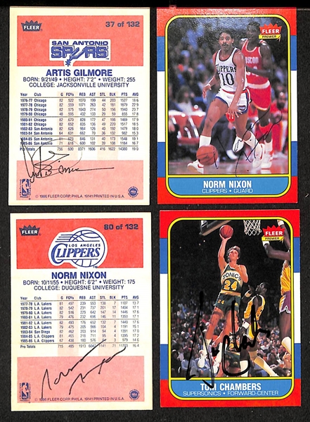 Lot of (40+) Signed 1986-87 Fleer Basketball Cards inc. Ralph Sampson, Charles Oakley, Darrell Griffith, Larry Nance, Herb Williams, + (JSA Auction Letter)