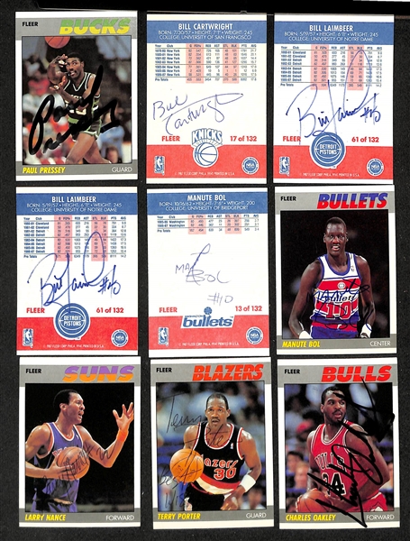 Lot of (45+) Signed 1987-88 Fleer Basketball Cards inc. Paul Pressey, Bill Cartwright, + (JSA Auction Letter)