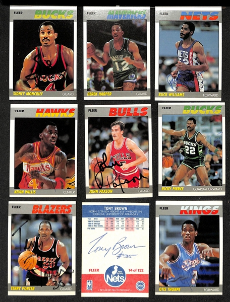 Lot of (45+) Signed 1987-88 Fleer Basketball Cards inc. Paul Pressey, Bill Cartwright, + (JSA Auction Letter)