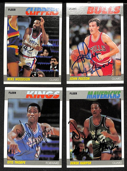 Lot of (45+) Signed 1987-88 Fleer Basketball Cards inc. Paul Pressey, Bill Cartwright, + (JSA Auction Letter)