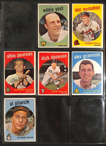 Lot of Approx (200) Different 1959 Topps Baseball Cards w. Duke Snider & Mickey Mantle