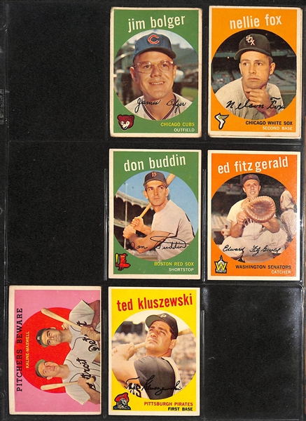 Lot of Approx (200) Different 1959 Topps Baseball Cards w. Duke Snider & Mickey Mantle