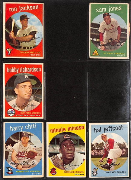 Lot of Approx (200) Different 1959 Topps Baseball Cards w. Duke Snider & Mickey Mantle