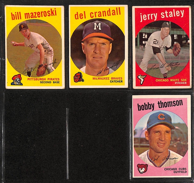 Lot of Approx (200) Different 1959 Topps Baseball Cards w. Duke Snider & Mickey Mantle