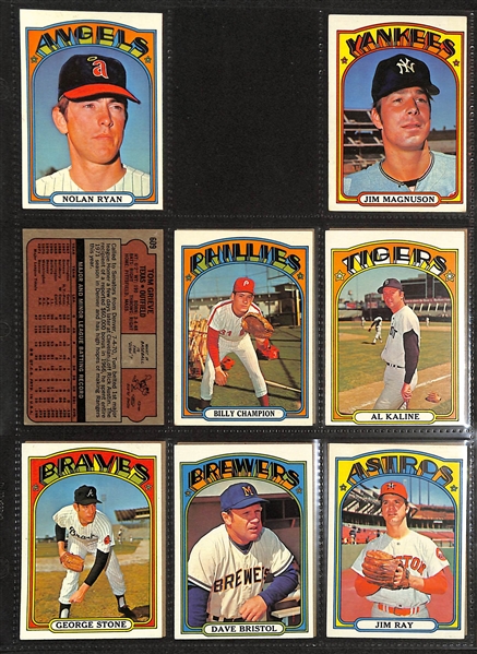 Lot of (150+) 1972 Topps Baseball Cards w. Nolan Ryan