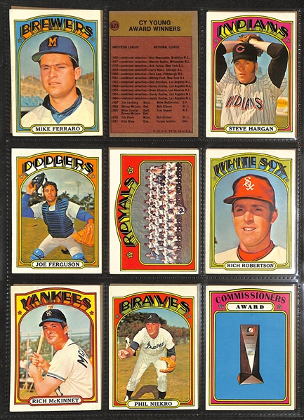 Lot of (150+) 1972 Topps Baseball Cards w. Nolan Ryan