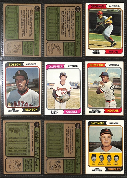 Lot of (200+) 1974 Topps Baseball Cards w. Hank Aaron & Dave Winfield Rookie Card