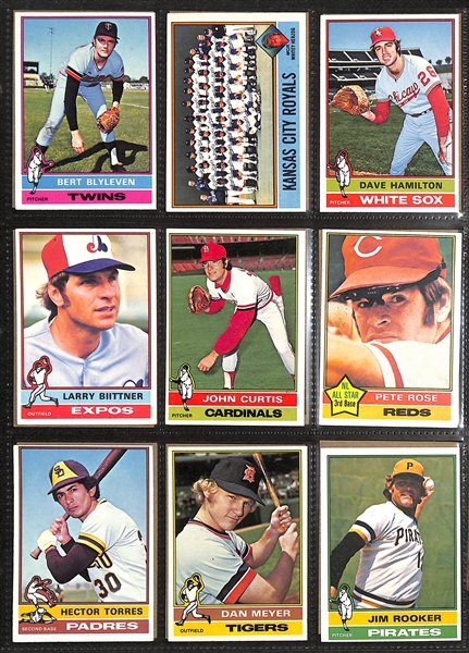 Lot of (600+) 1976 Topps Baseball Cards w. Nolan Ryan & Pete Rose