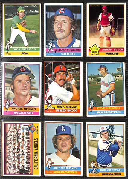 Lot of (600+) 1976 Topps Baseball Cards w. Nolan Ryan & Pete Rose