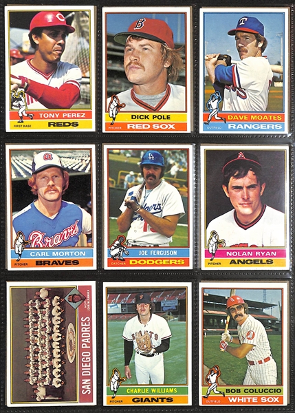 Lot of (600+) 1976 Topps Baseball Cards w. Nolan Ryan & Pete Rose