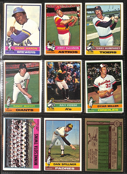 Lot of (600+) 1976 Topps Baseball Cards w. Nolan Ryan & Pete Rose