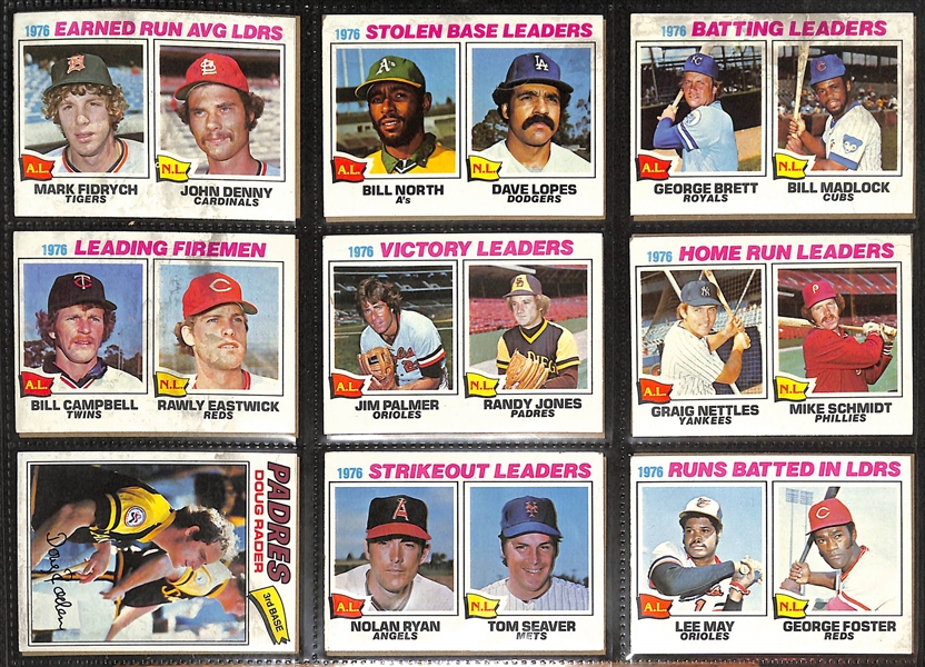 1977 Topps Baseball Near Complete Set - 658 of 660 Cards - w. Andre Dawson Rookie